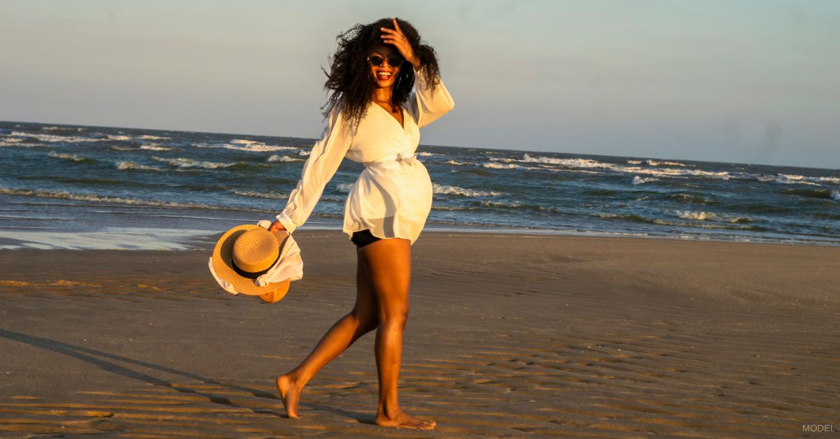 Woman at the beach. (Model)